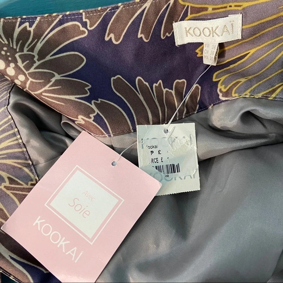 BNWT Kookai taupe  sunflower silk skirt - Picture 10 of 12